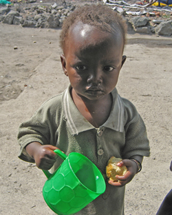 Child with cup.