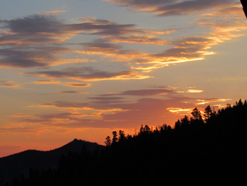 Sunset over the Rocky Mountains.