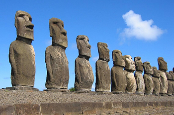 Moai statues on Easter Island.